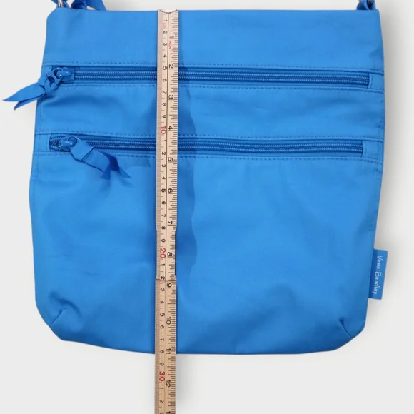 Vera Bradley Cotton Triple Zip Hipster Crossbody Purse Morning Blue Aster - Picture 10 of 11